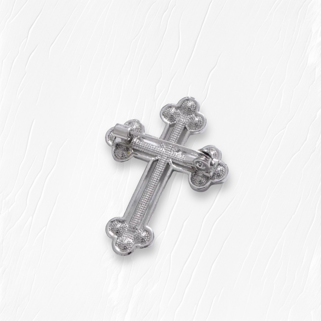 Diamonte- Cross brooch pin