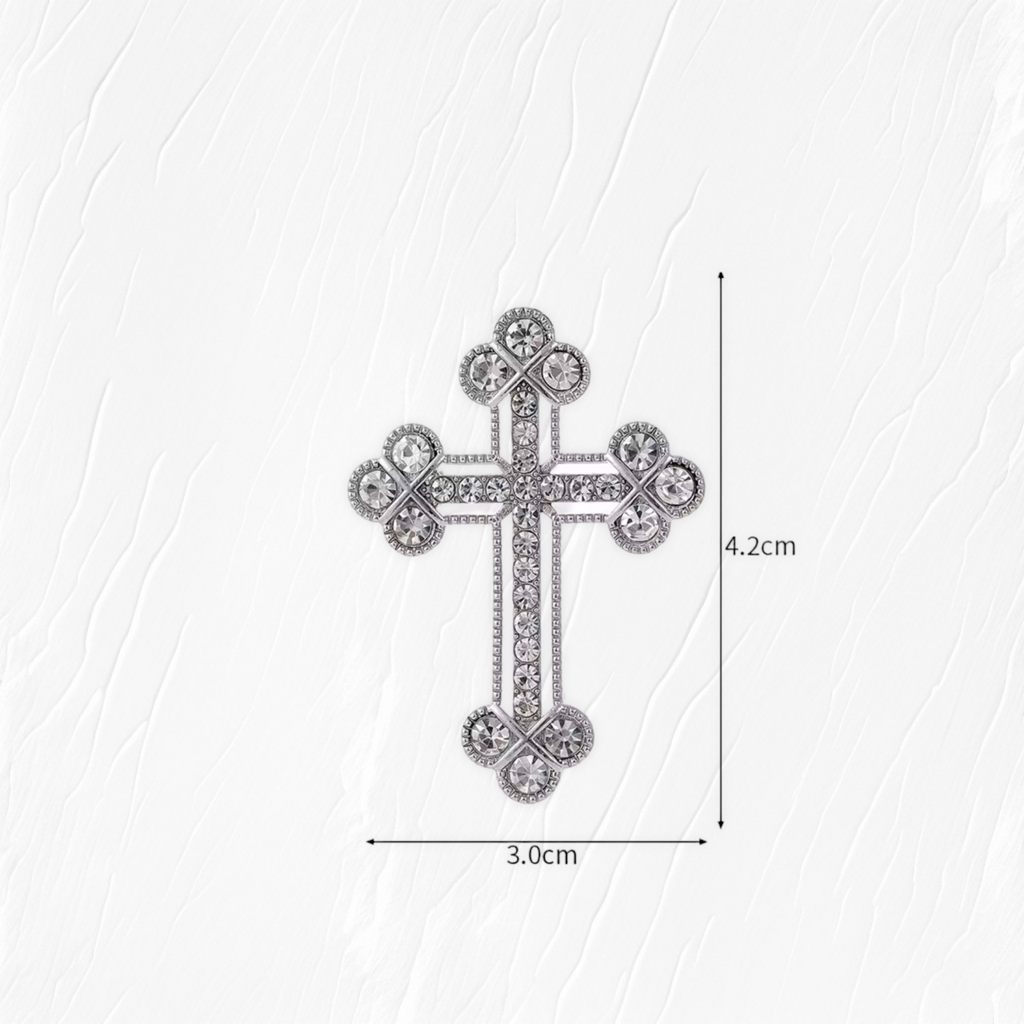 Diamonte- Cross brooch pin