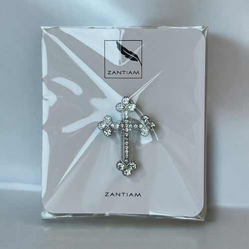 Diamonte- Cross brooch pin